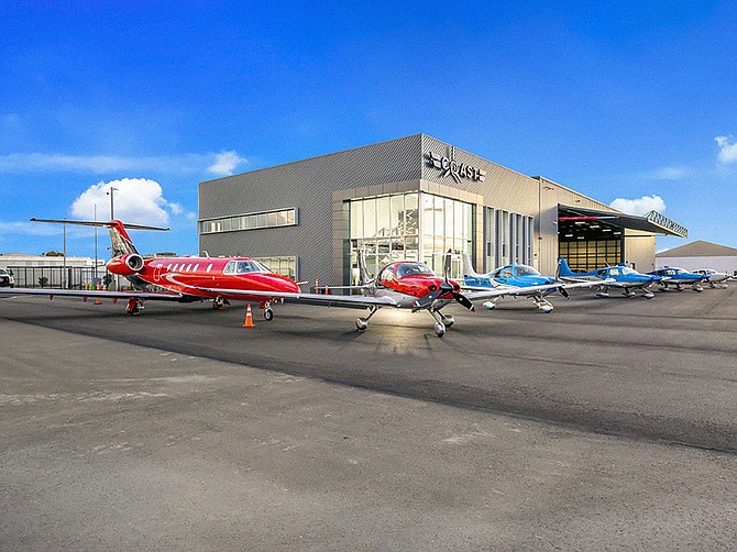 A new flight school and hangars have been completed at Montgomery Field as part of ongoing upgrades benefiting business travelers. Photo courtesy of C&S Companies.