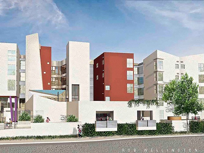 Mid-City apartment project will provide housing for seniors and low income families. Rendering courtesy of Rob Quigley.